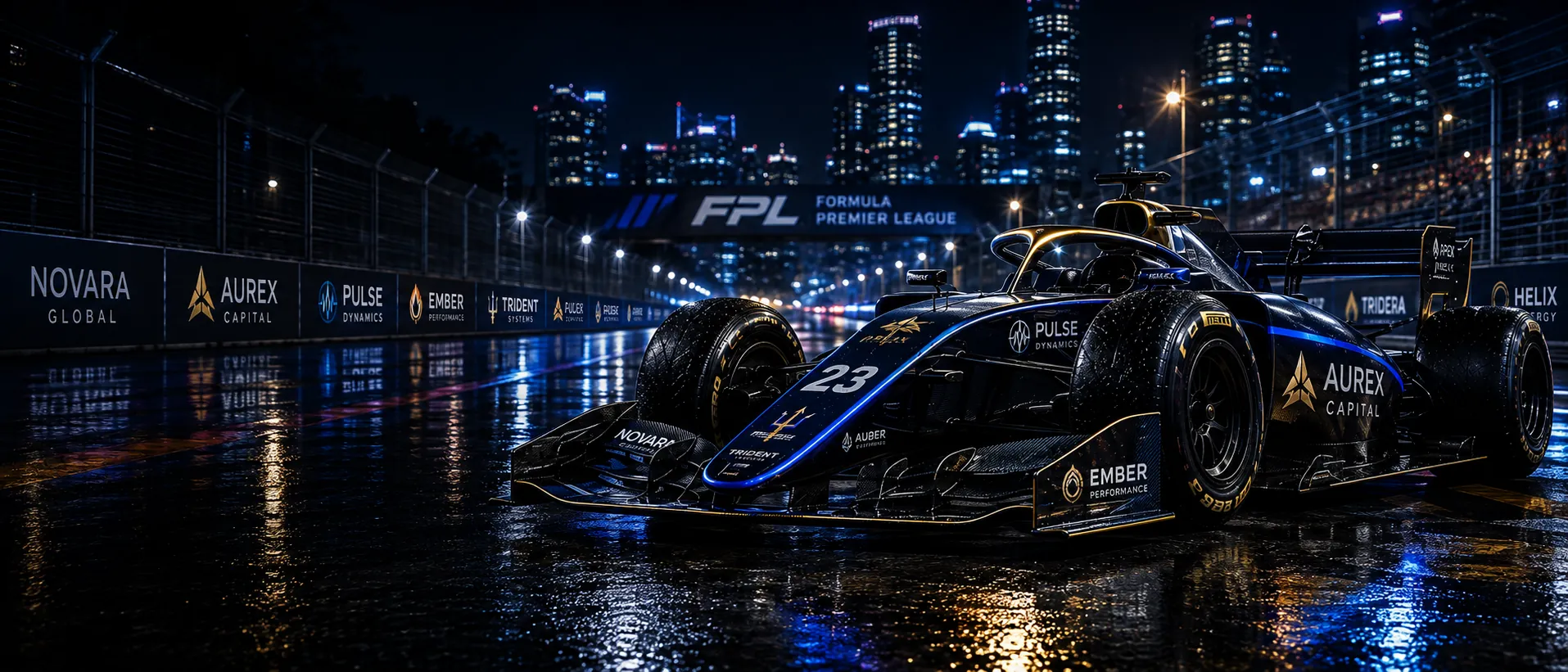 Close view of a Formula Premier League race car livery