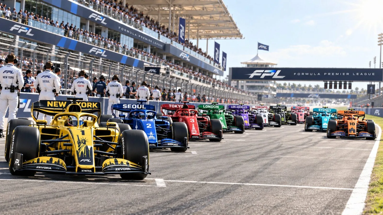 Ten city cars on the grid